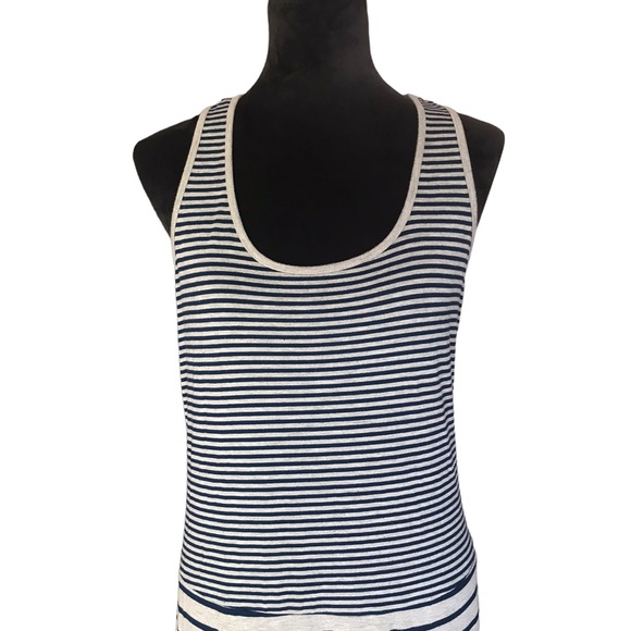 Seven7 Navy Blue and Gray Sleeveless and Striped Maxi Dress - Picture 4 of 10